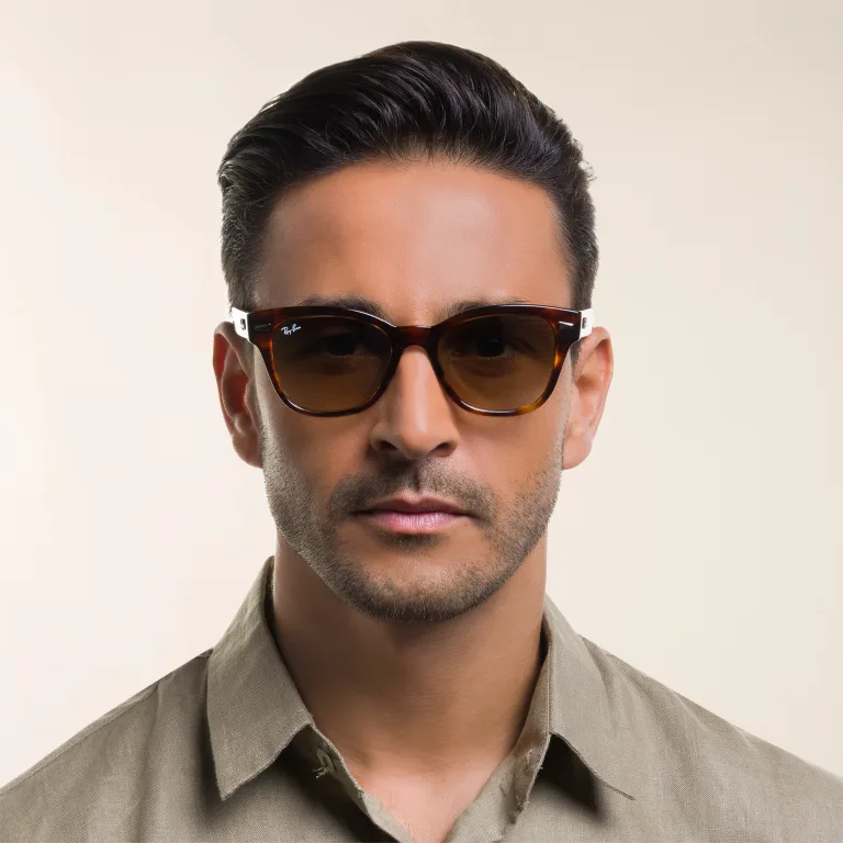 Shop Ray-Ban Unisex Square Sunglasses in Havana online.