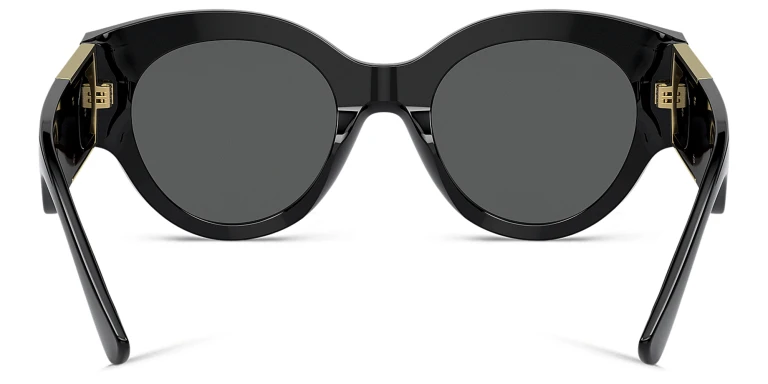 Shop VERSACE Crystal-embellished Medusa Sunglasses in Black online.