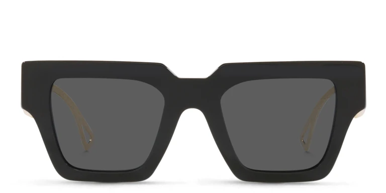 Shop VERSACE 90s Vintage Logo Sunglasses in Black online.