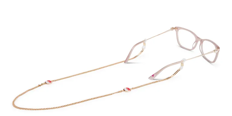 Shop EYE'M Metal Glasses Chain in Red online.