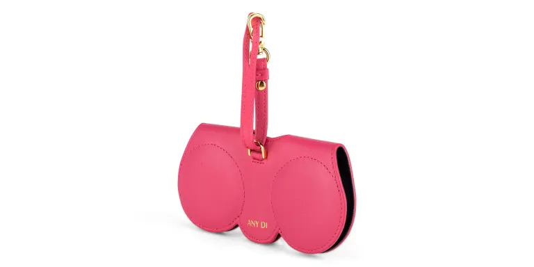 Shop ANY-DI Fuchsia Leather Glasses Case in Rose online.