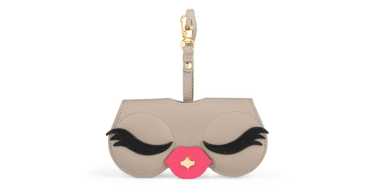 Shop ANY-DI Kiss Leather Glasses Case in Brown online.