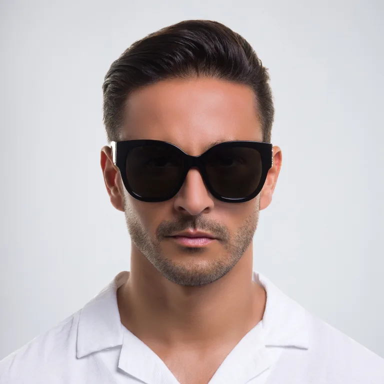 Shop SAINT LAURENT Cat-Eye Sunglasses in Black online.