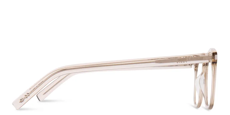 Shop SAINT LAURENT Unisex Round Eyeglasses in Beige online.