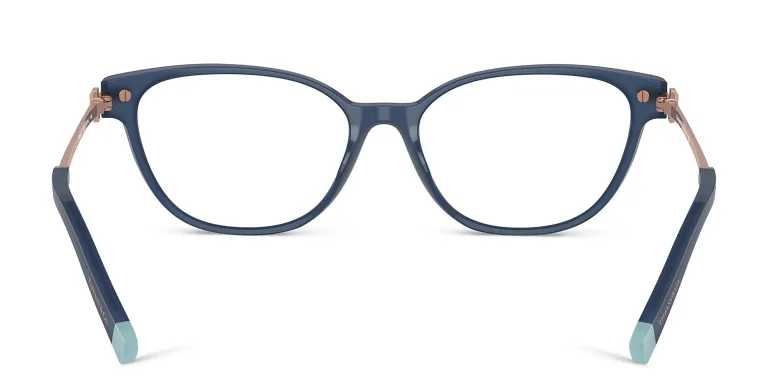 Shop TIFFANY T Motif Cat-Eye Eyeglasses in Blue online.