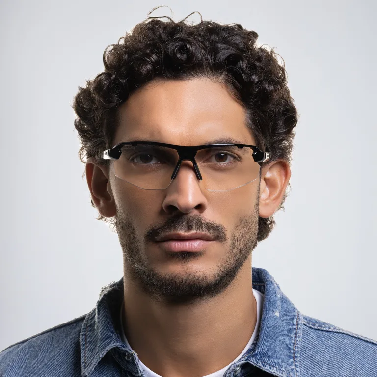 تسوق نظارات شمسية واسعة غير منتظمة بنصف إطار للجنسين سميث بلون أسود أونلاين.