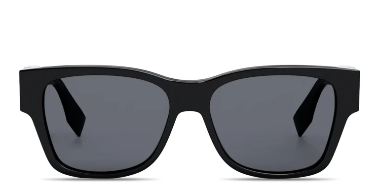 Shop FENDI Crystal O'Lock Irregular Sunglasses in Black online.