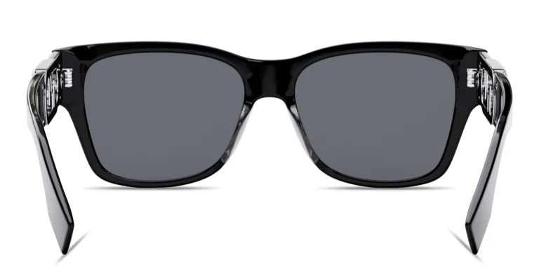 Shop FENDI Crystal O'Lock Irregular Sunglasses in Black online.