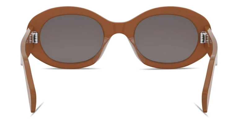 Shop CELINE Triomphe Oval Sunglasses in Brown online.