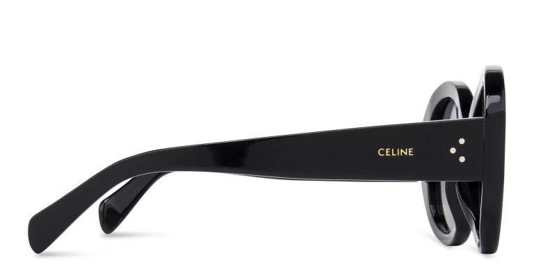 Shop CELINE CELINE 3 Dots Round Sunglasses in Black online.