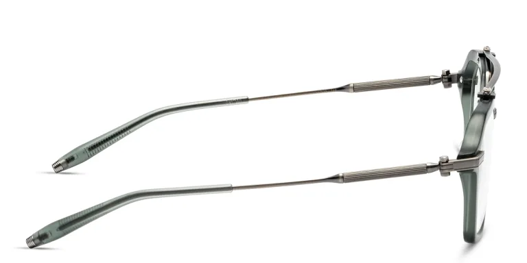 Shop AKONI Unisex Aviator Eyeglasses in Green online.