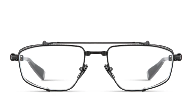 Shop BALMAIN Unisex Wide Aviator Eyeglasses in Black online.