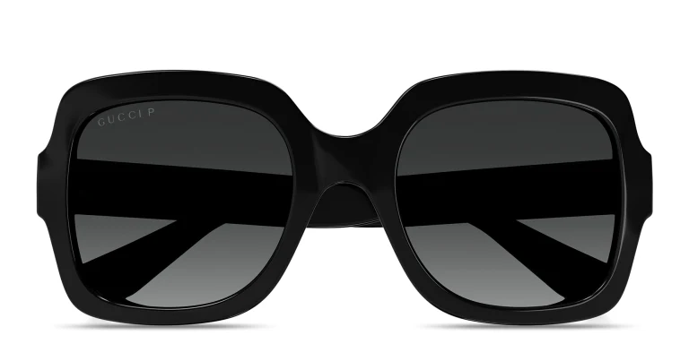 Shop GUCCI Oversized Square Sunglasses in Black online.