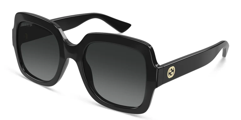Shop GUCCI Oversized Square Sunglasses in Black online.