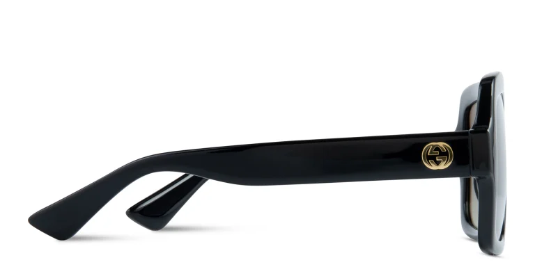 Shop GUCCI Oversized Square Sunglasses in Black online.