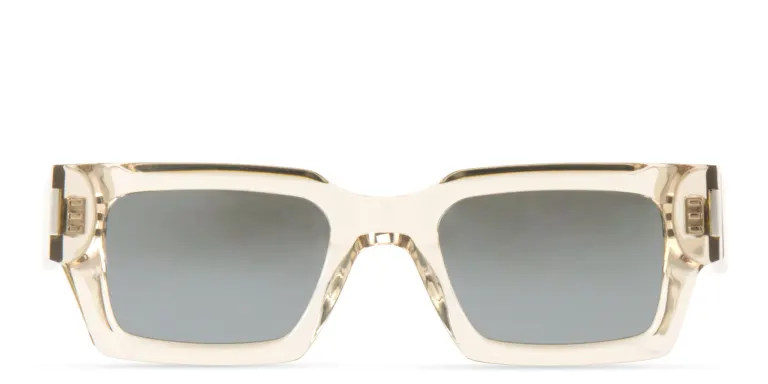Shop SAINT LAURENT Unisex Rectangle Sunglasses in Beige online.