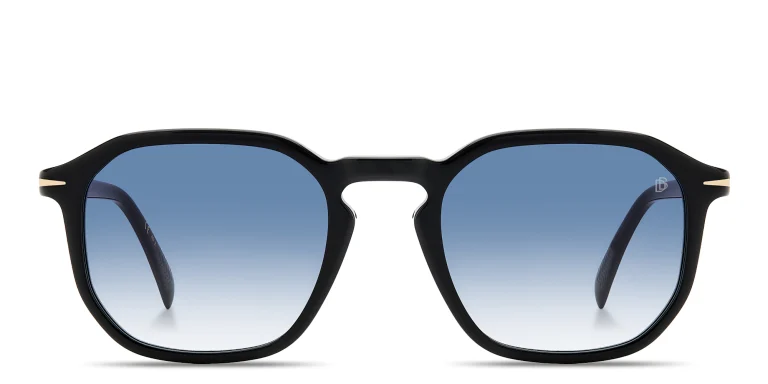 Shop DAVID BECKHAM Talisman Square Sunglasses in Black online.