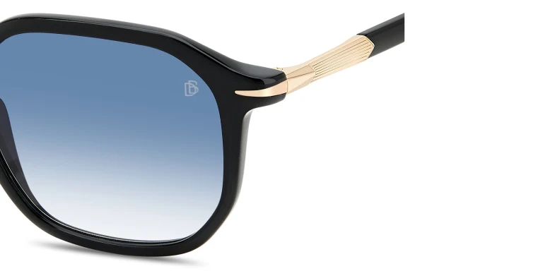 Shop DAVID BECKHAM Talisman Square Sunglasses in Black online.