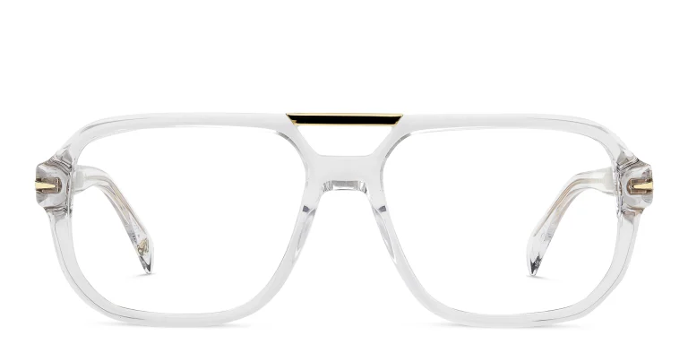 Shop DAVID BECKHAM Rectangle Eyeglasses in Clear online.