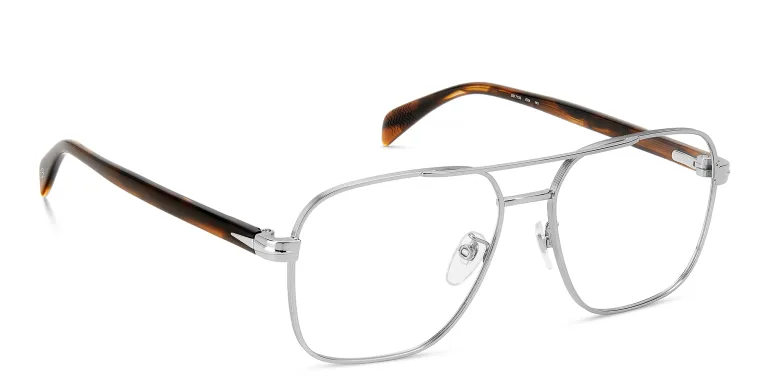 Shop DAVID BECKHAM Square Eyeglasses in Brown online.