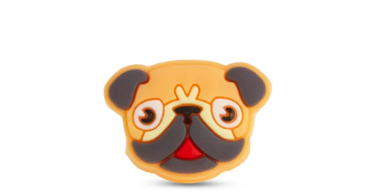 Shop BLINX Kids Rubber Pug Charm in Brown online.