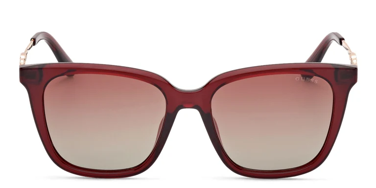 Shop Guess Square Sunglasses in Red online.