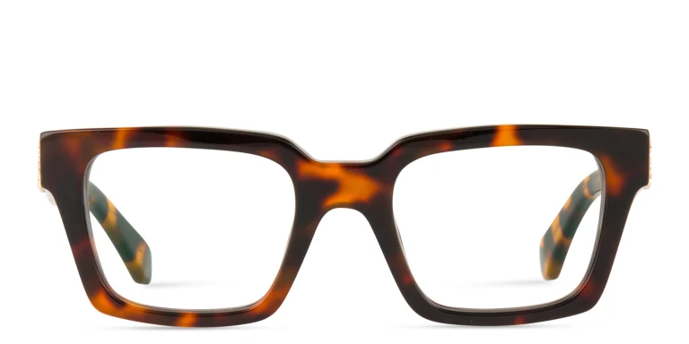 Shop OFF WHITE Style 21 Unisex Square Eyeglasses in Havana online.