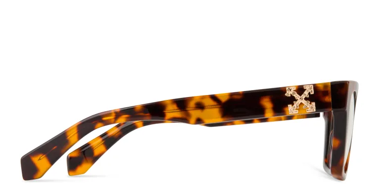Shop OFF WHITE Style 21 Unisex Square Eyeglasses in Havana online.