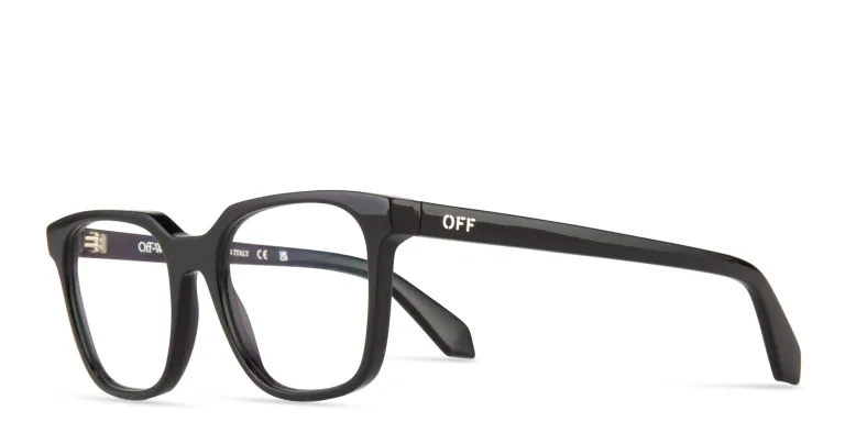 Shop OFF WHITE Style 38 Unisex Square Eyeglasses in Black online.