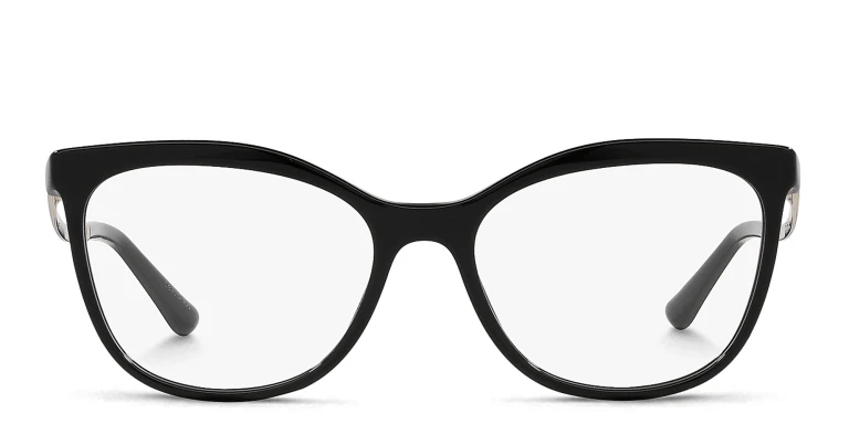 Shop BVLGARI Cat-Eye Eyeglasses in Black online.