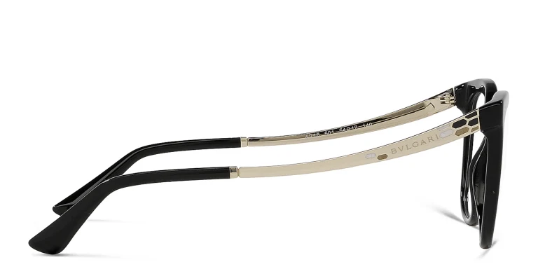 Shop BVLGARI Cat-Eye Eyeglasses in Black online.