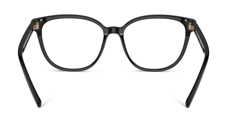 Shop BVLGARI Square Eyeglasses in Black online.