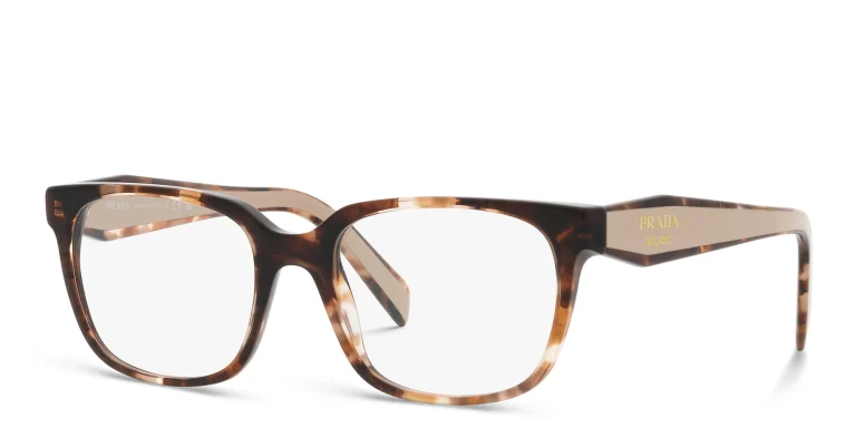 Shop PRADA Rectangle Eyeglasses in Havana online.