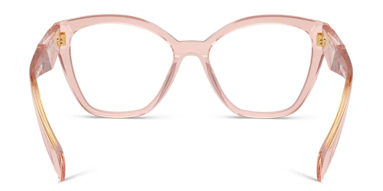 Shop PRADA Logo Cat-Eye Eyeglasses in Pink online.