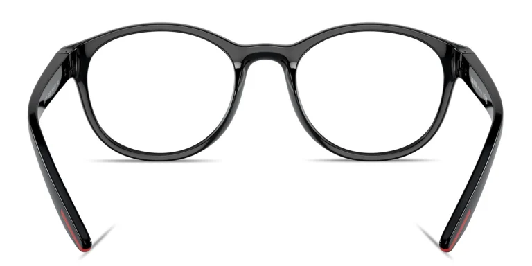 Shop Prada Linea Rossa Logo Signature Panthos Eyeglasses in Black online.