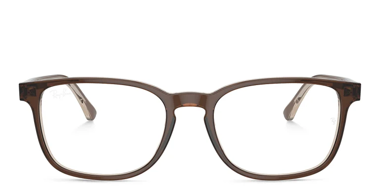 Shop Ray-Ban Optics Unisex Pillow Eyeglasses in Brown online.