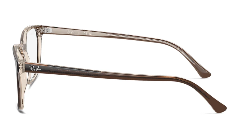 Shop Ray-Ban Optics Unisex Pillow Eyeglasses in Brown online.