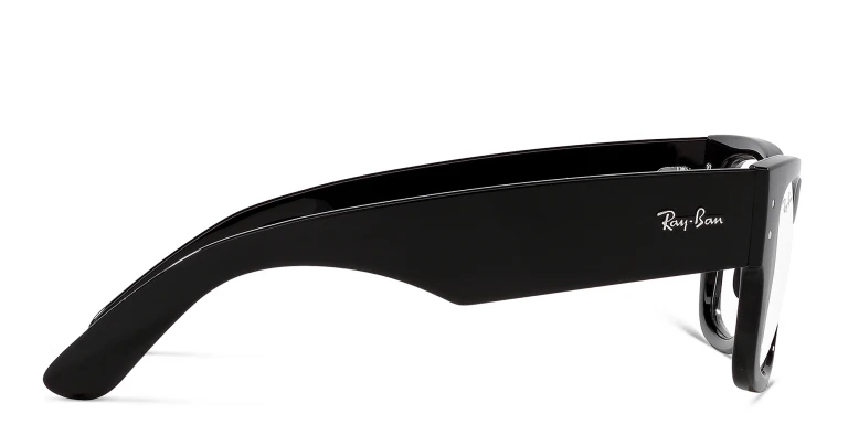 Shop Ray-Ban Mega Wayfarer Unisex Square Eyeglasses in Black online.