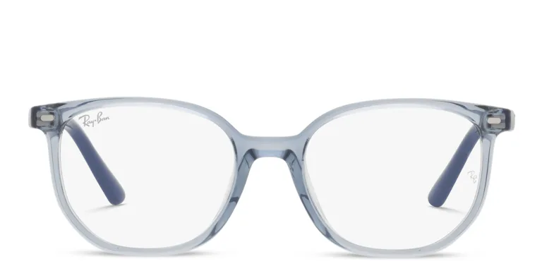 Shop Ray-Ban Junior Elliot Kids Irregular Eyeglasses in Blue online.