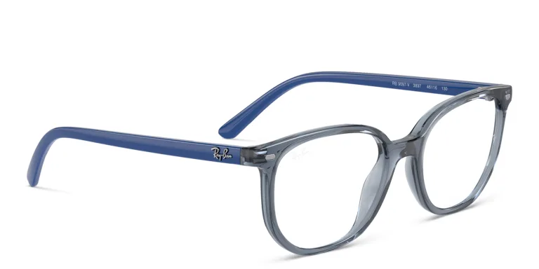 Shop Ray-Ban Junior Elliot Kids Irregular Eyeglasses in Blue online.