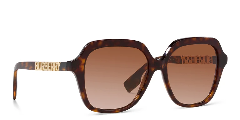 Shop BURBERRY Square Sunglasses in Havana online.
