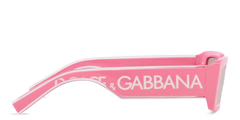 Shop Dolce & Gabbana Rectangle Sunglasses in Pink online.