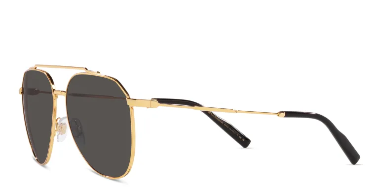 Shop Dolce & Gabbana Pilot Sunglasses in Gold online.