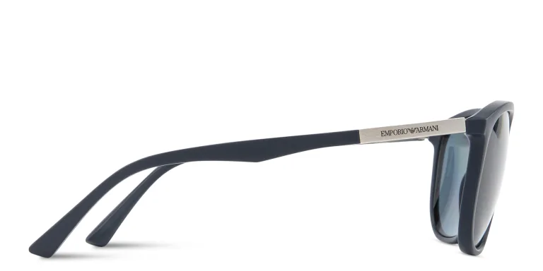 Shop Emporio Armani Logo Pillow Sunglasses in Blue online.