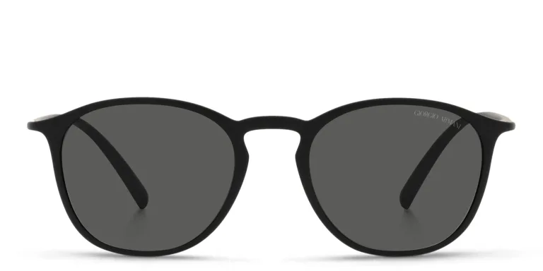 Shop GIORGIO ARMANI Round Sunglasses in Black online.