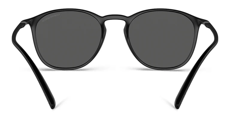 Shop GIORGIO ARMANI Round Sunglasses in Black online.