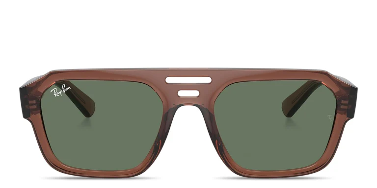 Shop Ray-Ban Corrigan Unisex Irregular Sunglasses in Brown online.
