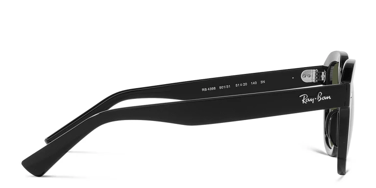 Shop Ray-Ban Erik Unisex Square Sunglasses in Black online.
