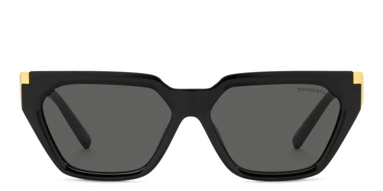 Shop TIFFANY Irregular Sunglasses in Black online.