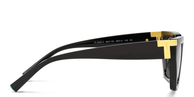 Shop TIFFANY Irregular Sunglasses in Black online.